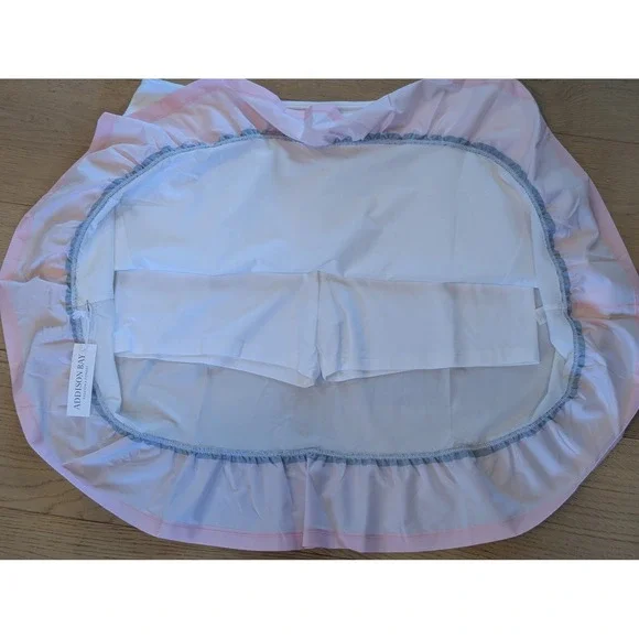 Addison Bay Athletic Skort Tennis Golf mmRuffle Hem Activewear White Pink 1X - Picture 4 of 6